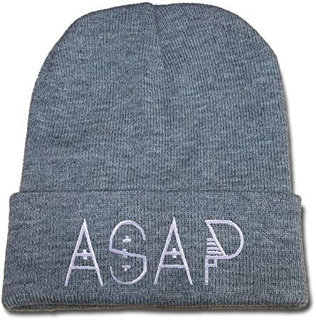 HENGYUN ASAP Mob Rocky Logo Beanie Fashion Unisex Embroidery Beanies Skullies Knitted Hats Skull Caps - Grey