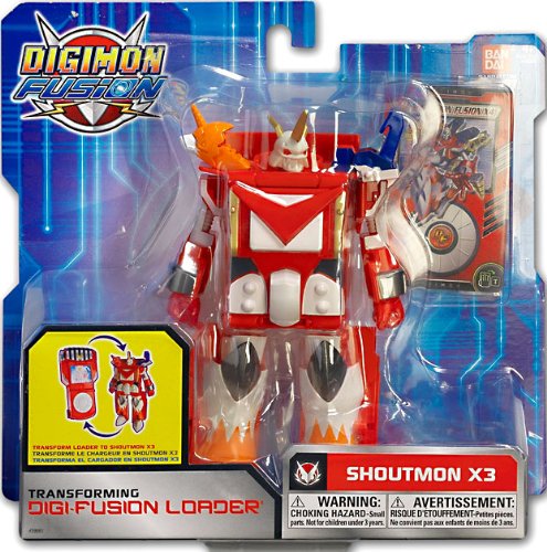 Digimon Fusion Red Fusion Loader/Shoutmon X3 Action Figure