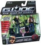 GI Joe Movie Series "The Rise of Cobra" Exclusive 2 Pack 4 Inch Tall Action Figure - TUNNEL RAT vs. MONKEY WRENCH with Tunnel Rat Figure, Sniper Rifle, Backpack, Sidepack. Pistol and Display Stand; Monkey Wrench with Assault Rifle, Backpack, Sidepack and Display Stand Plus Bonus Arashikage Tattoo and Stickers