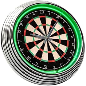 Dart Board Neon Clock