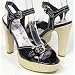REASON Womens Basket Weave Heel Black