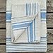 LinenMe Set of 2 Natural Blue Striped Linen Hand and Guest Towels Provence, 18