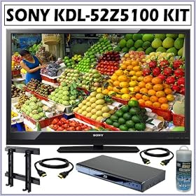 Sony BRAVIA® Z Series KDL-52Z5100 52-Inch 1080p 240Hz LCD HDTV + Deluxe Television Accessory Kit