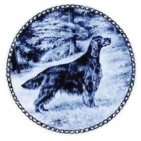 Irish Setter: Danish Blue Porcelain Plate by Lekven Designs