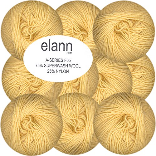 elann F05 Superwash Wool with Nylon Yarn | 10 Ball Bag | Lemon Chiffon