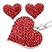 SoulBreezeCollection Valentine's Day Gift Red Heart Necklace Pendant Stud Post Earrings Set for Women