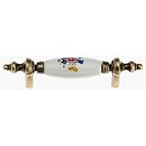 Amerock 14201FWB Pull with White Ceramic Insert