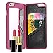 iPhone6 Plus Case , FLOVEME [Hidden Mirror Series] Cards Holder and Kickstand Back Cover for Apple iPhone6 Plus 5.5 inch - Rose Red
