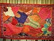 Large Wall Hangings-Orangered Bead Vintage India Decor Sari Tapestry Wall Hanging Throw 70x44