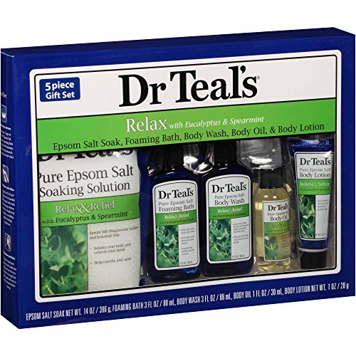 Dr. Teal's Eucalyptus & Spearmint Bath Salt Gift Set, 5 pc Holiday Spa