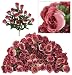 SIX pieces of 18" Long Stem Artificial Rose Bud Bushes Mauve
