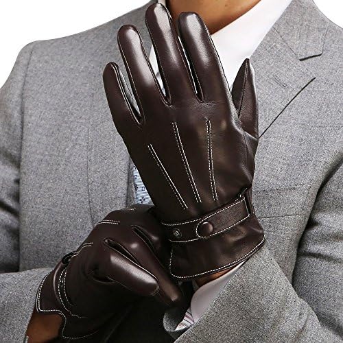 Best Mens Leather Gloves Made of Australia Lambskin,(Spring and Autumn or Winter Cashmere Lining or Fleece linling)-Driving/work/motorcycle Riding/cycling