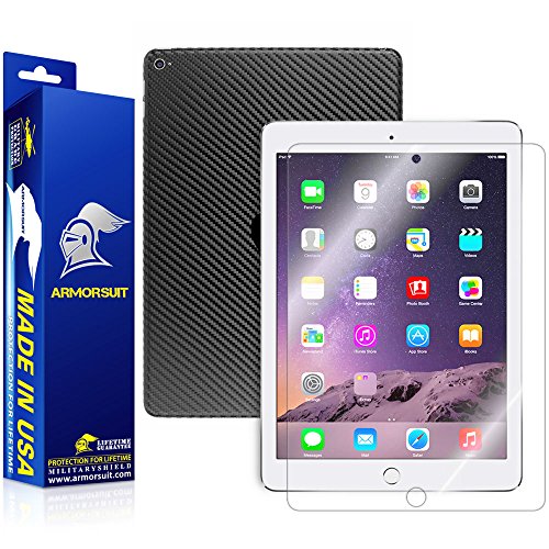 ArmorSuit MilitaryShield - Apple iPad Air 2 Wifi Screen Protector + Black Carbon Fiber Full Body Skin Protectorw/ Lifetime Replacements