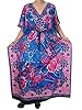 Kaftan Caftan Beach Wear Cover up Blue Rose Printed Maxi Dress Long Kaftans
