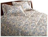 Malibu Shores Blue/Green Floral 4 Piece Jacquard Comforter Set, King