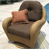 North Cape Catalina Resin Wicker Swivel Glider - Walnut
