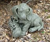 Puppy with Shoe Keysafe Garden Statuary and Rain Gauge