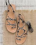 Braided leather sandal
