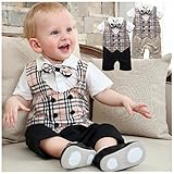 Cuteshower ベビー服 フォーマル 男の子 ロンパース 新生児 幼児 結婚式 七五三 グレー 95