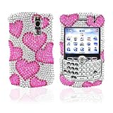 for Blackberry Curve 8330 Bling Case PINK HEART SILVER