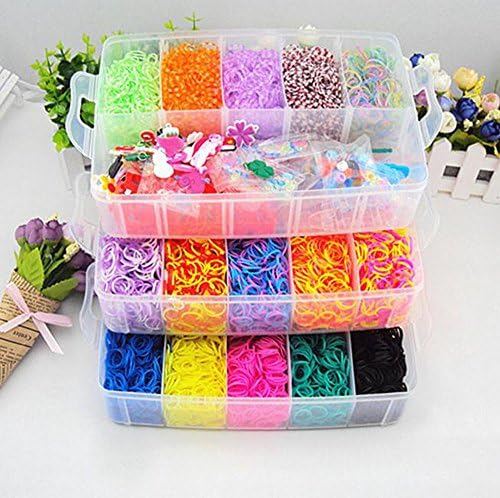 IMANIE 15000 Colorful Rubber Band Bracelet Loom Refill Kit Fun DIY for Kids w/Storage Case