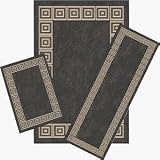 Home Dynamix LLC 11021 Black Tan 3-Piece Rug Set