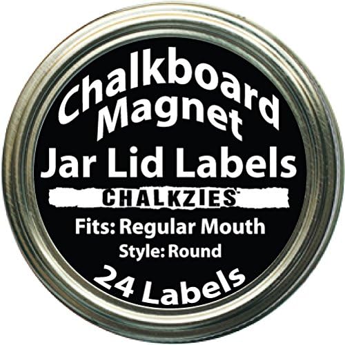 Chalkzies Chalkboard Magnet Jar Lid Labels (Regular Mouth 24-Pack)