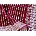 WEDDING BURGUNDY BOLLYWOOD SILK SARI SAREE FABRIC 6.5YD