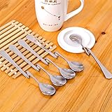 HSE 5 Pcs Stainless Steel Spoon Bending Hanging Cup Stainless Steel Coffee Spoon Bent Suspension Jam Spoon