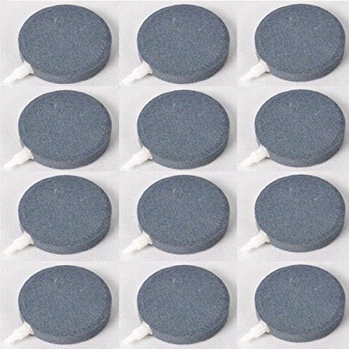 12 pcs Air Bubble Disk Stone Aerator Aquarium Pond Pump Hydroponics 4"