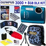 Olympus Stylus Tough 3000 12 MP Digital Camera (Blue) + 8GB Deluxe 
Accessory Kit