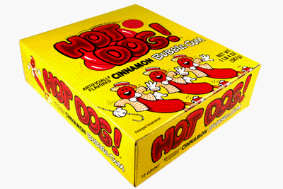 Hot Dog Cinnamon Bubble Gum 72 - 2 Piece Tubes by AlwaysDirect
