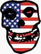 The Misfits - Crimson Ghost Skull with American / USA Flag - Sticker / Decal