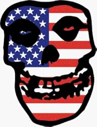 The Misfits - Crimson Ghost Skull with American / USA Flag - Sticker / Decal