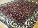 10'0 x 12'8 Red Persian Hand Knotted Wool Tabriz Rug