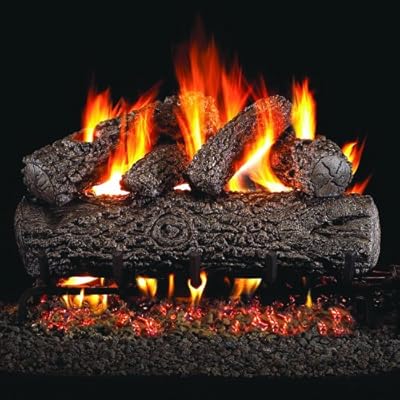 Peterson Real Fyre 20 Inch Post Oak Log Set With Vented Natural Gas G4 Burner - Match Light