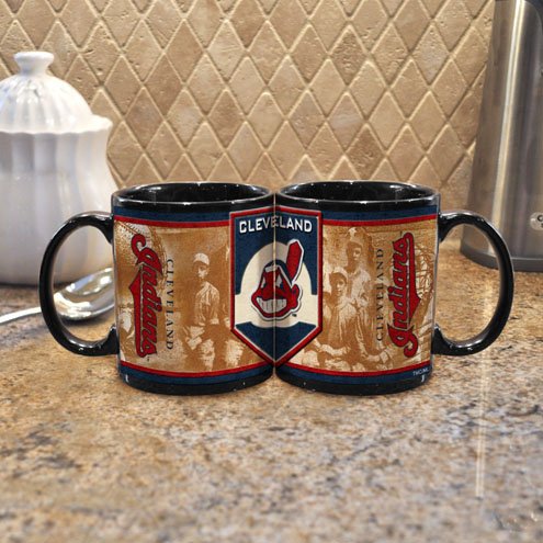 MLB Cleveland Indians 11-Ounce Black Nostalgic Mug (2 Pack)