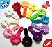 Ema Jane - 12 "Double Gerber Daisy" Ema Jane Peony Flower Hair Clips with 12 Soft Stretch Headbands (12 + 12, 24 Set), Fits Infant, Baby, Toddler, Youth, Girls
