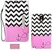 Wireless Fones TM Branded Pink Color Block Chevron/Anchor/Infinity/Heart Design Deluxe PU Leather Wallet Folio Case Cover for Samsung Galaxy Note 3 N9000 (2013 Release)