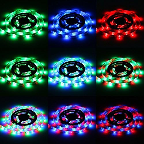 LED Strip Lights Battery Powered Rope Light Waterproof Flexible Ribbon Light SMD 3528 Tape Lighting - 2M/RGB