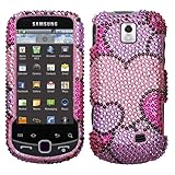 Cloudy Hearts Diamante Protector Cover for SAMSUNG M910 (Intercept)