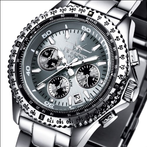 FIREFOX RACER Edelstahl Herrenuhr Chronograph FFS15-104 silber