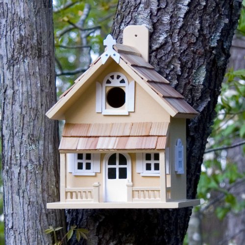 Butterscotch Yellow Victorian Cottage Bird House
