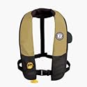Mustang Deluxe Inflatable PFD with HIT (Auto-Hydrostatic),Tan/Black