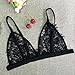 JUNKE Women Translucent Sheer Lace Strap Camisole Bra Bustier Underwear (S)
