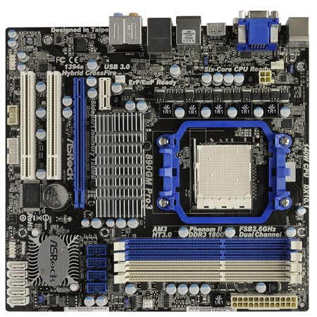 ASRock Socket AM3/AMD 890GX/SATA3&USB 3.0/A&V&GbE/MATX Motherboard 890GM PRO3
