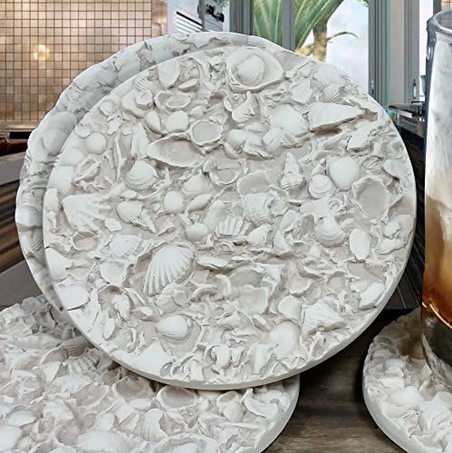 Tiny Shells Absorbent Drink Coasters - set of 4 - Made in USA