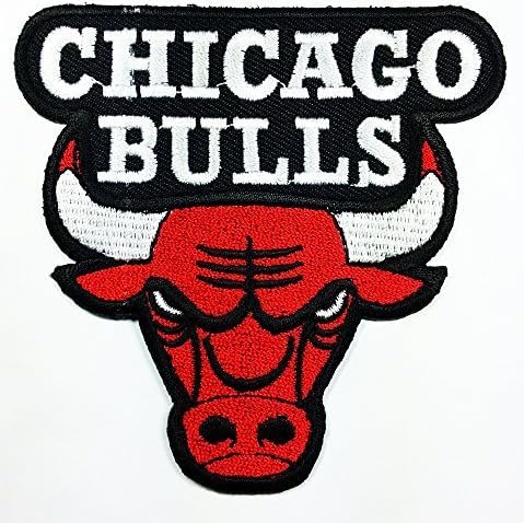 Chicago Bulls Nba Patch Embroidered Iron on Hat Jacket Hoodie Backpack Ideal for Gift/ 8.2cm(w) X 8cm(h) by Think Patch sport