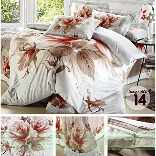 Home Textiles 3D Osaka Flower Bed Set Bedding Sets King size Reactive Printing Bedclothes Duvet Cover 3D Flat Sheet Bedspread 1000TC HT 011 No 014 Free UPS Shipping