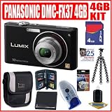 Panasonic DMC-FX37K 10MP Digital Camera (Black) + 4GB Deluxe Accessory Kit